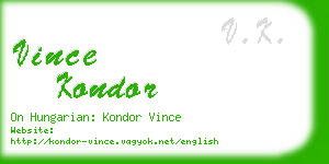 vince kondor business card